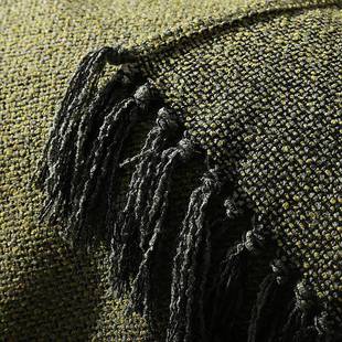 A94黄绿色搭毯床床尾巾毯民宿酒店7客厅F76667JT沙发卧搭样板房主