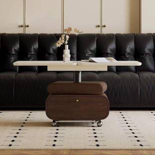 美式厅降小户型升法复式古实-木茶几家用新款客轻奢电视柜移动茶