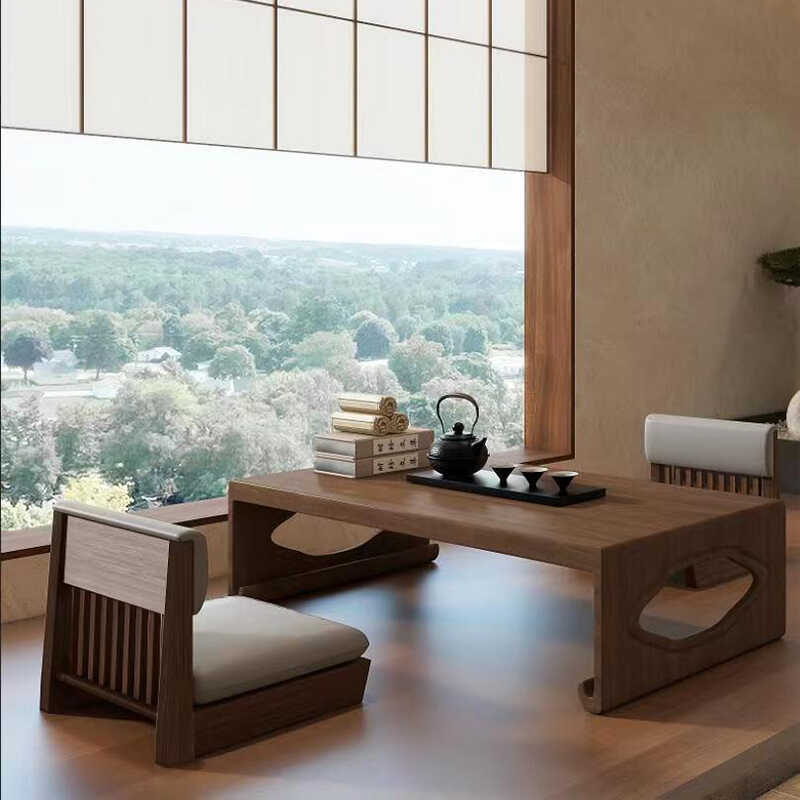 中式飘窗小桌子炕桌炕几实木榻榻米日式茶几阳台地台矮桌禅意简约
