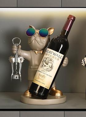 创酒架餐边柜酒柜装饰品摆578件轻奢高犬档家意居客厅红法斗斗牛