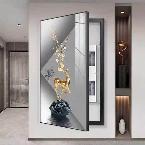 大尺寸电表箱装饰画打孔MY-09090总轻奢玄关画别墅遮挡开关电闸竖