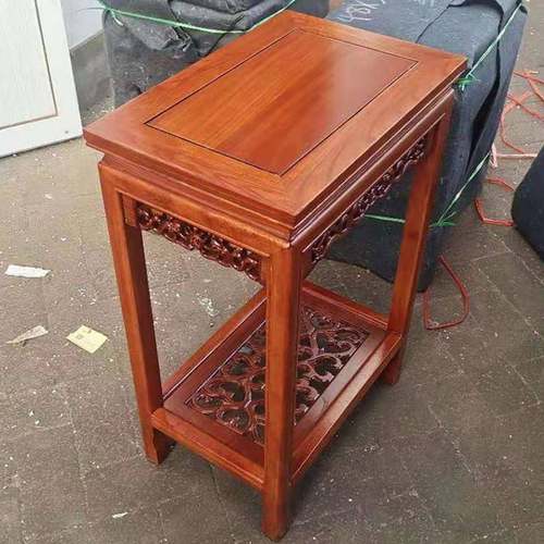 hj0022I花架实木承重盆景架客厅缸架石桌工艺品鱼底座木子质中奇