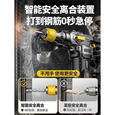 电锤电镐两用大功率冲击钻头打混凝土防尘家用打墙电动多功能电钻