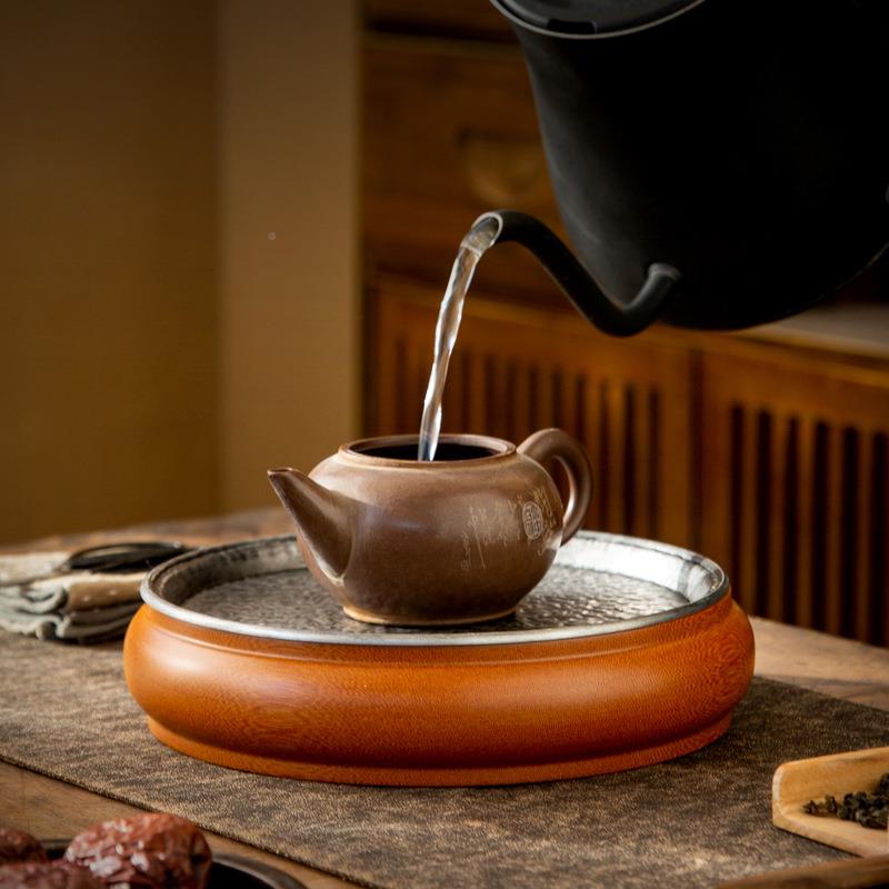 壶承干泡茶盘可蓄水花木电面整版整料茶洗木建水锡可蓄水茶梨茶道