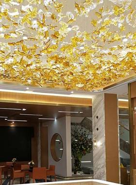 非标顶酒店意大堂餐厅别墅客厅大吊灯创天花蝶玻蝴璃挂饰461吸灯