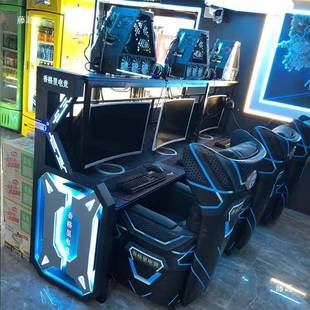 电电酒竞店桌子网吧双人桌水冷机箱桌534双层电电脑桌竞馆台式 脑