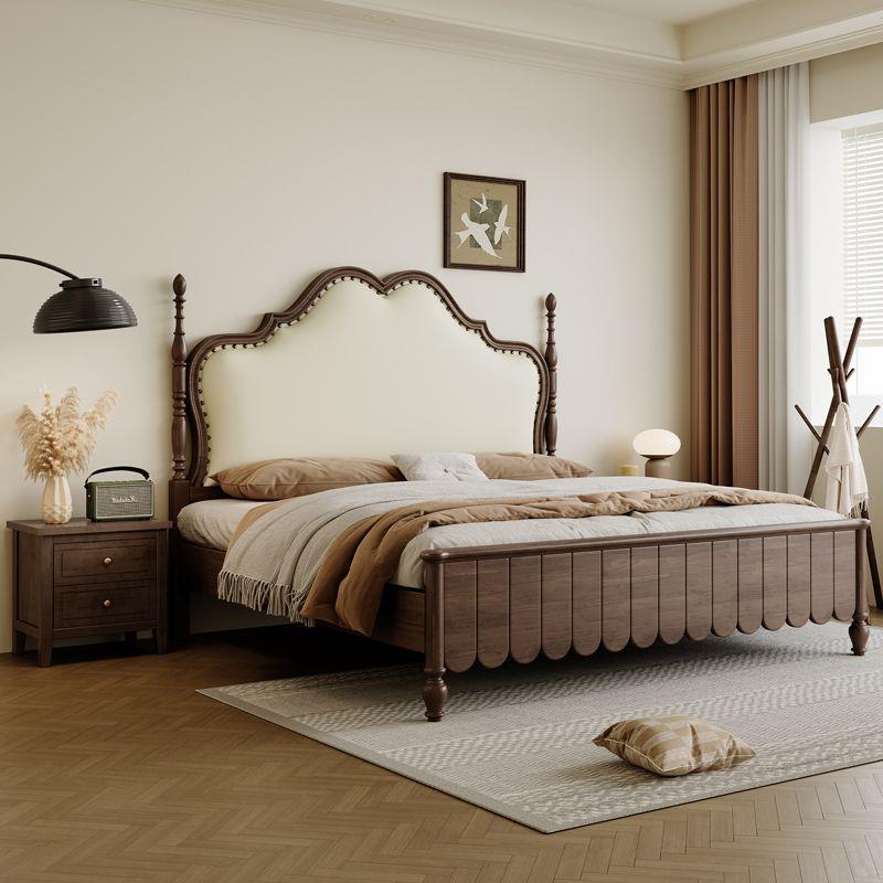 2025新款美式实木床全软现代奢靠包中古风轻主卧双人床卧96798室婚床