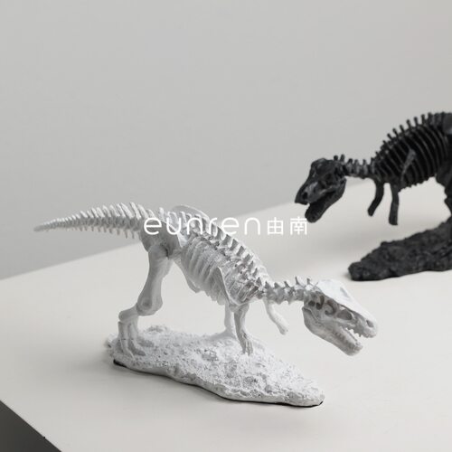 由南现代简约创意仿真恐龙化石骨架树脂工艺品家居展示柜陈列摆件