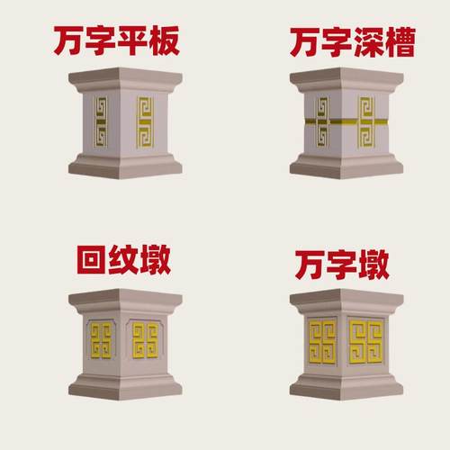 方墩欧式建筑墩大门柱墩阳台栏杆模型中式罗马柱模具塑料四方形墩