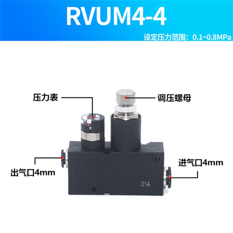 微型调节调压阀溢流j阀RVUM8-8 RVUM6-6 RVUM4-4气动迷你减压