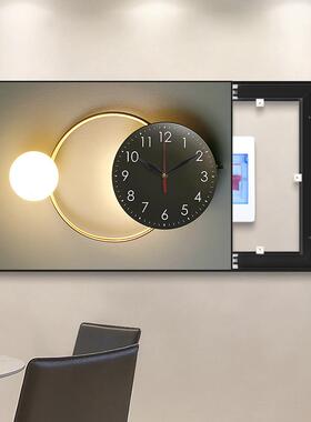 现代轻奢电表箱装画带表免孔电闸箱挂钟饰打遮挡钟客CSS厅配电箱