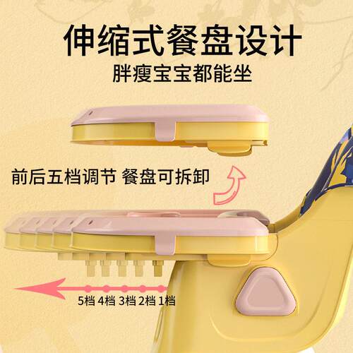 餐儿童纳多功能可折叠吃椅饭椅便携式调婴儿餐桌矮可收E-500现家