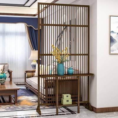 新中式无品牌/户关柜厅遮挡隔断屏风置物架简约玄现代客进门格栅