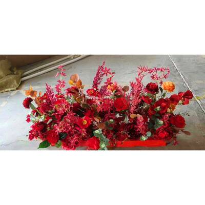 仿真花艺简约门仿真14165415花楣花加利叶子花假卧室尤婚礼花艺墙