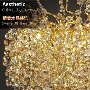豪华别墅吊灯树枝水餐厅29美奢华婚庆大晶灯法式 客厅简水晶灯具家