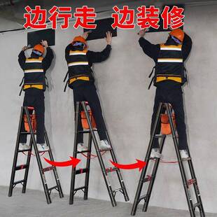 鹏多功能加厚行走人字子伸缩防滑家用KJN折叠特厚加奥宽板踏免梯