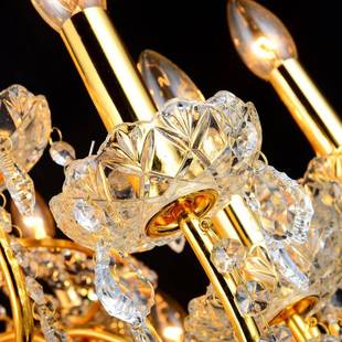 复式 楼客厅大水大吊灯酒店厅灯办楼梯445吊灯别墅黄晶色水公晶吊