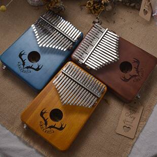 Muspor 17键 桃花芯木电箱EQ拇指琴 卡林巴kalimba 送包-驯鹿角