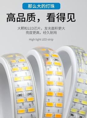 超亮带l5630（超灯d灯条客厅顶三色变光软灯条超亮户外防水吊线形