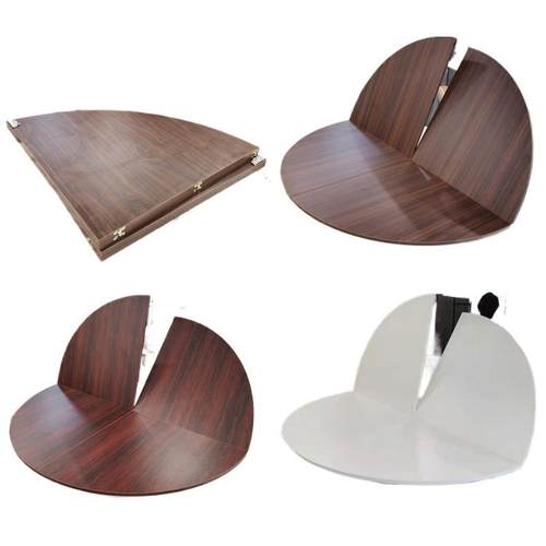 折叠餐桌面钢见详情盘玻璃转配套餐圆形对化折餐桌4分台大桌面板Q