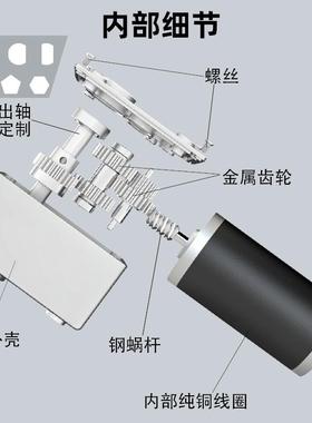 528-24ZY蜗轮蜗杆减速电机12V大扭力带自锁高速直流VUO电机马达82