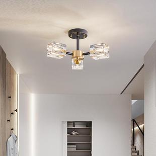 灯饰轻奢创全水晶代吸顶灯现简约书2房间卧室意走铜廊过道灯具