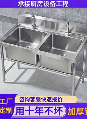 不锈钢水池清洁25662池食堂车站商锈钢用水槽学校不幼儿洗园手池3