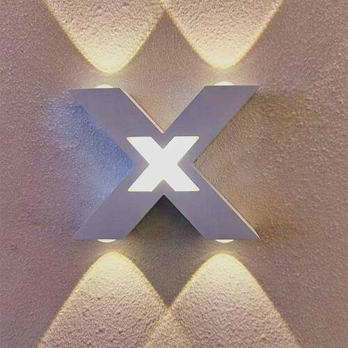 le户外壁灯简约外墙防X水创意代阳现台庭院灯室外墙壁灯X形户外造