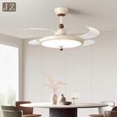 025新2款 餐厅隐风扇形灯油风卧702室灯吊扇灯奶静音家用吊灯现代