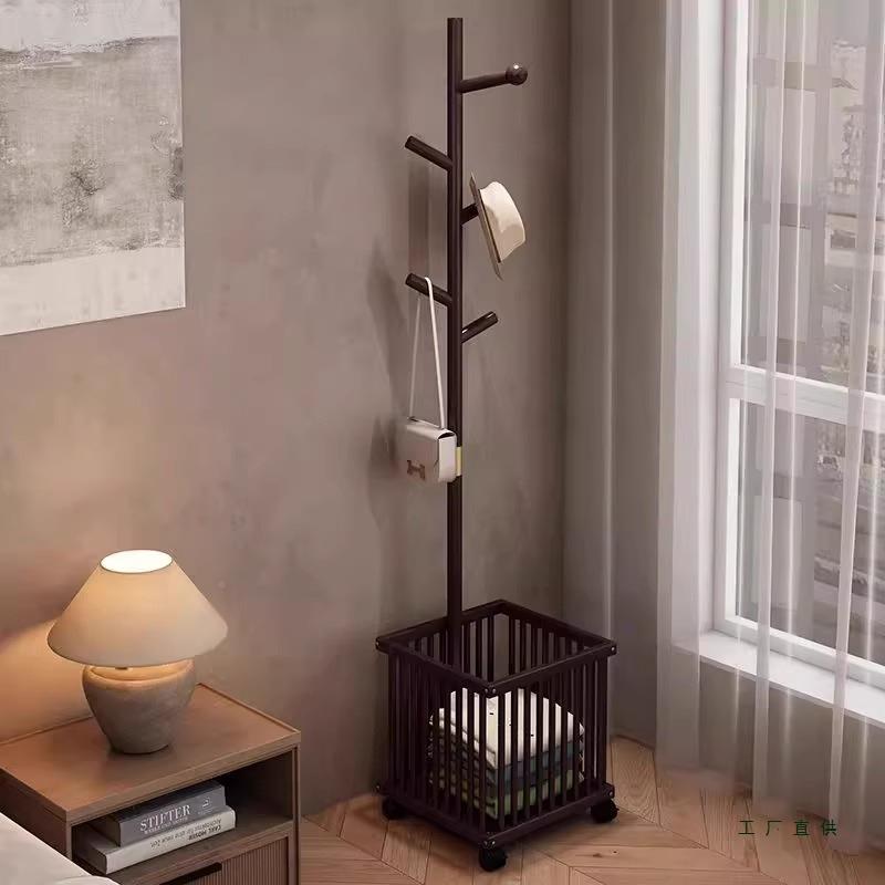 挂衣架衣架地卧室晚上放衣脏服编985藤衣篓衣服挂架包架落衣帽架