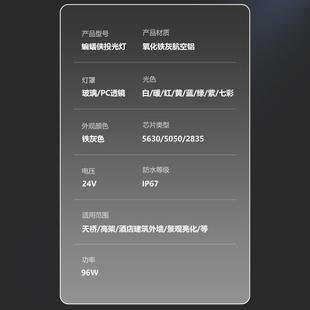 96W防化水投灯96w蝙蝠别墅亮探照户外照便携工程应急明探光照灯节