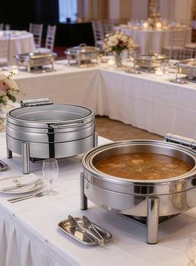 卓晋炉不锈钢自助餐店布菲炉早餐RLV炉翻盖自酒助温餐保炉电加热