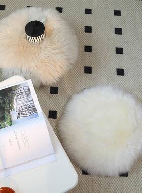 形ft厂家子直销纯羊毛皮F77M756S椅垫圆坐垫蒲团羊垫毛电脑椅垫长