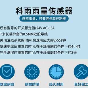 雨量傳感器傳感智能農(nóng)業(yè)生產(chǎn)庭院灌溉噴灌人工水文氣象雨量監(jiān)