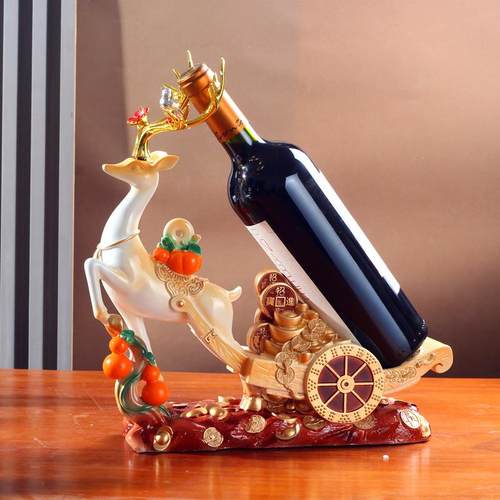 红酒架摆件福禄寿鹿创意高档客厅家居玄关餐边电视柜酒柜装饰品