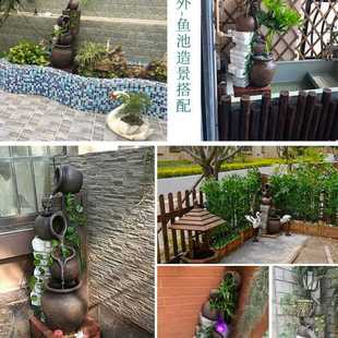 0WYV陽臺裝 飾造景院內魚池景觀擺件 飾落地假山流水噴泉庭院裝