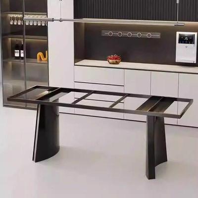 现代简约碳素钢桌腿支架岩板大理石餐桌支撑脚轻奢金属家具台脚