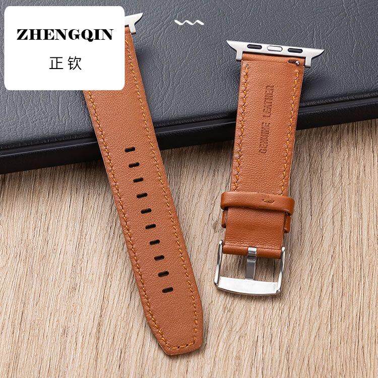 适用阿斯尼Hello Watch 3+智能手表真皮表带苹果S9华强北手表通用