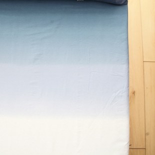 渐变蓝日系纯棉床单单件100全棉1.5m单人学生宿舍被单可配3四件套