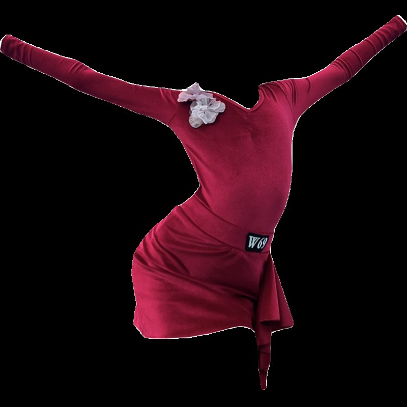 儿童拉丁舞练功服女秋冬专业舞蹈练习服少儿拉丁舞服装新款表演服