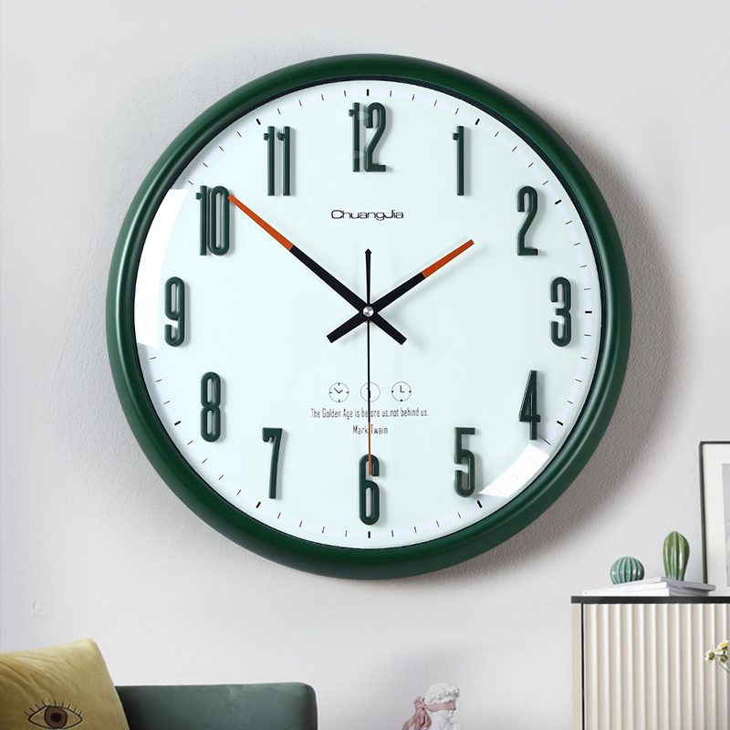 简约免打孔新款挂钟家用客厅挂墙小时钟高档挂表2021现代时尚钟表