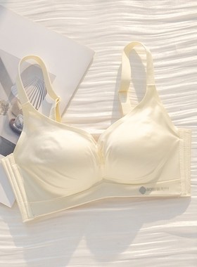 2024法式浪漫缎面饱满无痕小胸聚拢提拉显大内衣女平胸无钢圈文胸