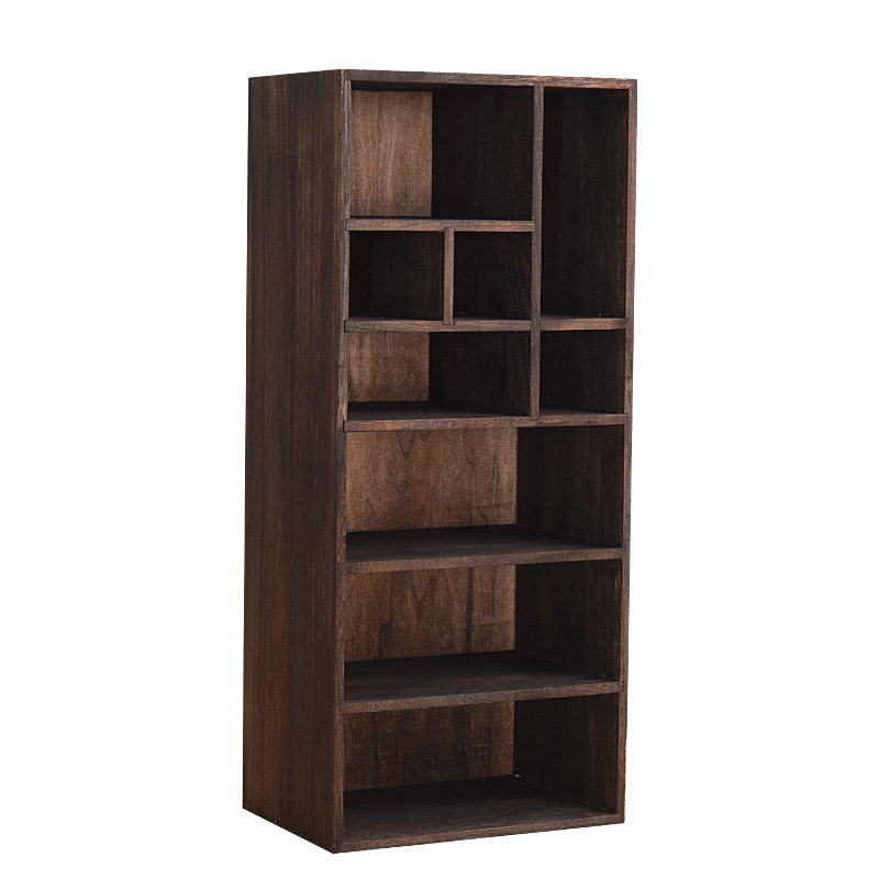 桌面收纳盒办公室用品置物架学生书架实木中式书柜多层杂物整理盒