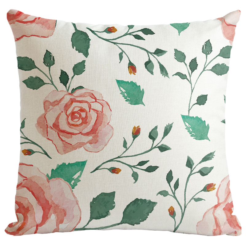 小清新植物碎花百搭田园花卉抱枕套腰枕客厅沙发靠垫枕飘窗靠背