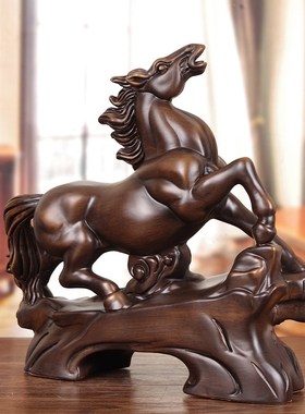 实木马到成功摆件客厅办公室桌生肖马装饰新房公司乔迁开业送礼品