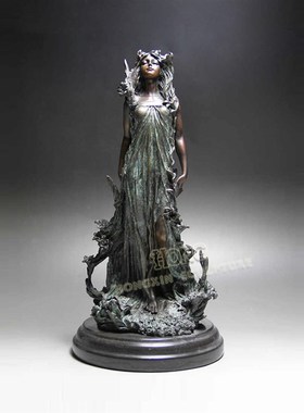 铜雕塑花仙EP503503S欧式人物工艺饰品酒店客厅书房家居桌面摆件