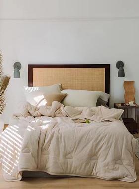 日式简约雪YMX绒针织棉双拼冬被天裸竺被棉全棉秋被保暖被芯柔睡