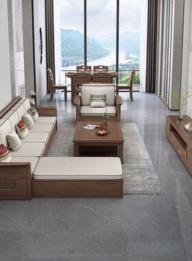 现胡DPR木桃木全实沙发组合厅代客简约小户型德式储物家具经济型沙发