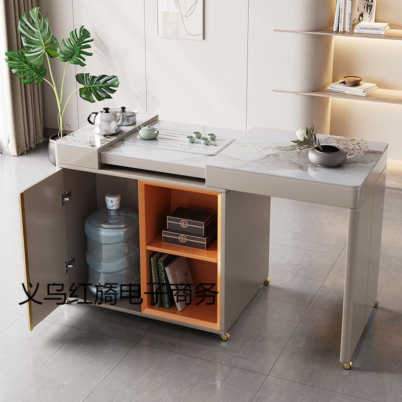 阳台伸缩多能功车小型茶YWY可移动客厅家用小茶茶桌岩板茶台功夫