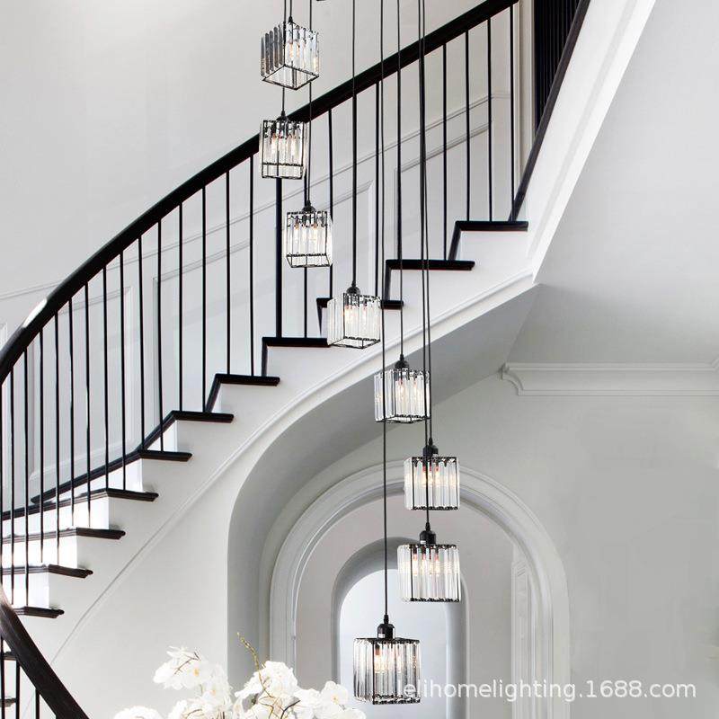 复10066古旋转楼梯吊灯中轻复式别墅空客奢餐厅新中厅式头多水晶,家装灯饰光源,智能吊灯,淘宝优惠券,粉丝福利购,淘宝优惠卷